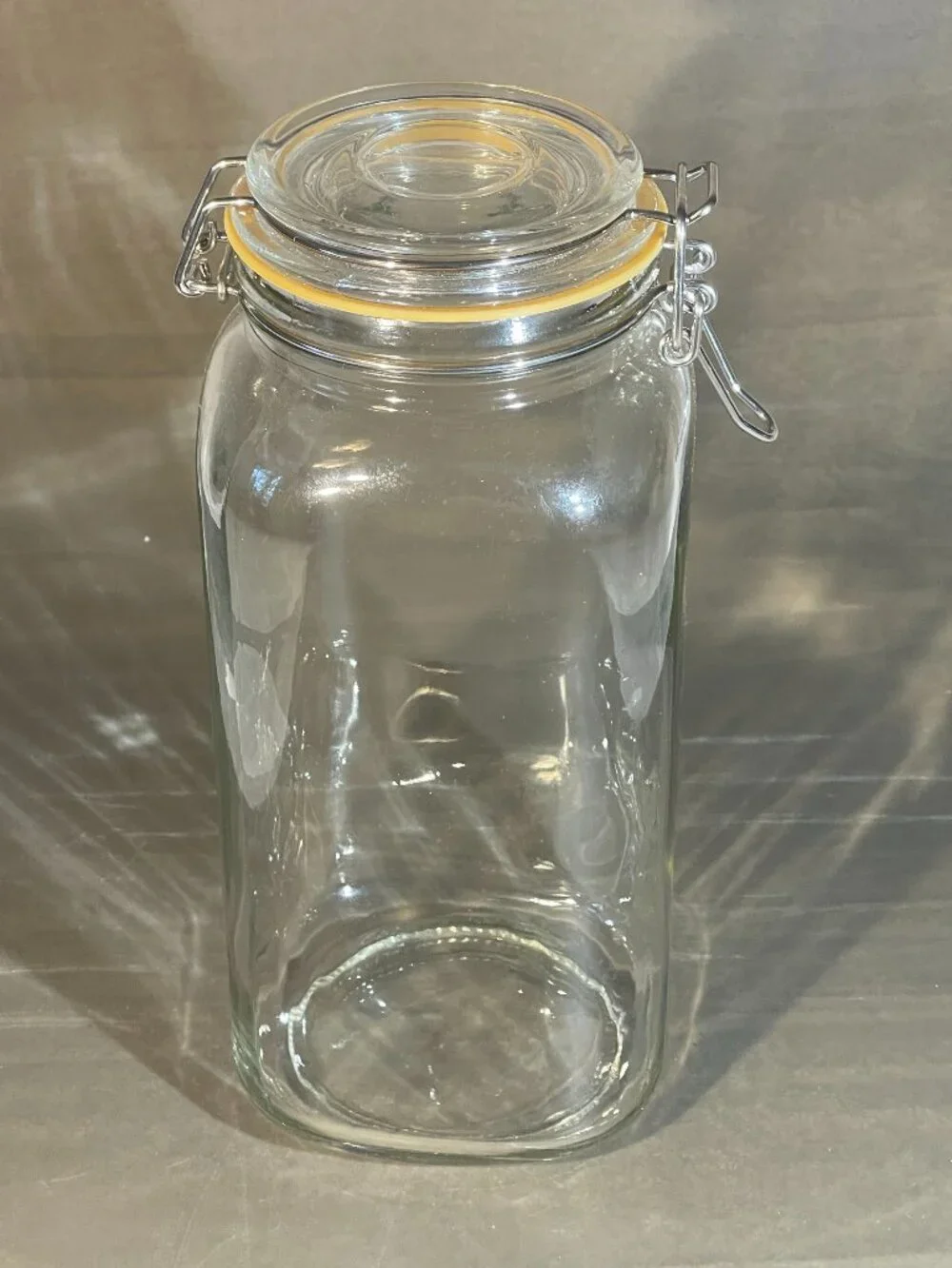 Clear Glass Canister/Storage Jar with Wire Bale Locking Lid 10.25
